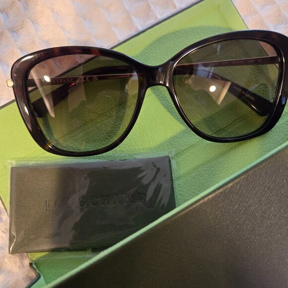 *NWT Longchamp 56mm Dark Havana Women's Sunglasses LO616S-213 - Picture 5 of 5